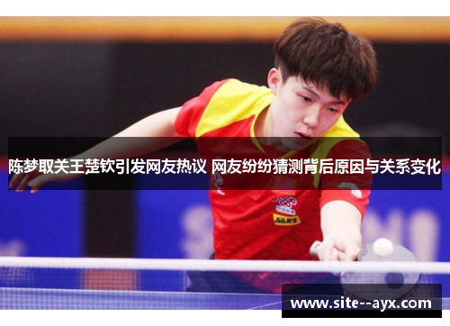 陈梦取关王楚钦引发网友热议 网友纷纷猜测背后原因与关系变化 陈梦取关王楚钦引发网友热议 网友纷纷猜测背后原因与关系变化